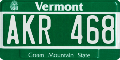 VT license plate AKR468