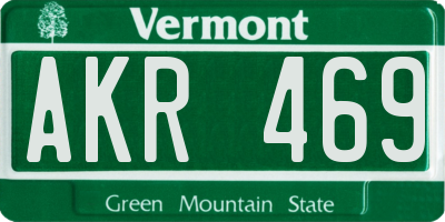 VT license plate AKR469