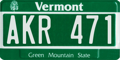 VT license plate AKR471