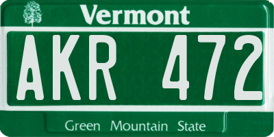 VT license plate AKR472