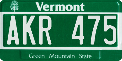 VT license plate AKR475