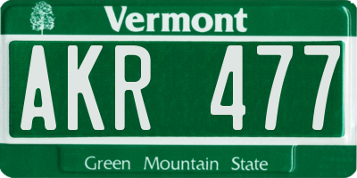 VT license plate AKR477
