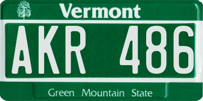 VT license plate AKR486