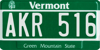 VT license plate AKR516