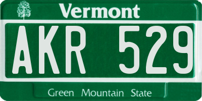 VT license plate AKR529