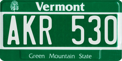 VT license plate AKR530
