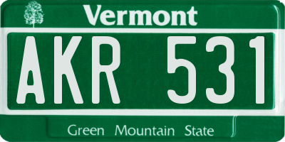 VT license plate AKR531