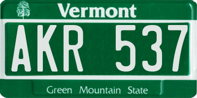 VT license plate AKR537