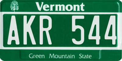 VT license plate AKR544