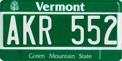 VT license plate AKR552