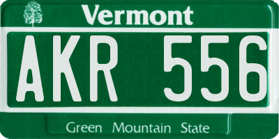 VT license plate AKR556