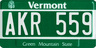 VT license plate AKR559
