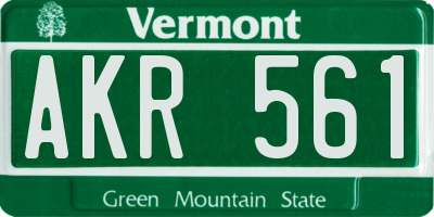 VT license plate AKR561