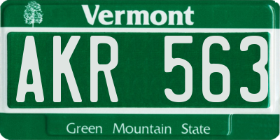 VT license plate AKR563