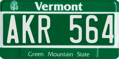 VT license plate AKR564