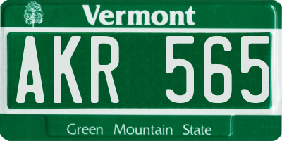VT license plate AKR565