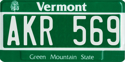 VT license plate AKR569