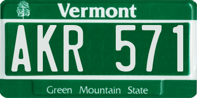 VT license plate AKR571