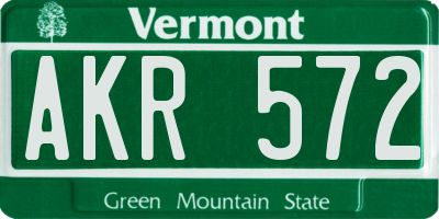 VT license plate AKR572