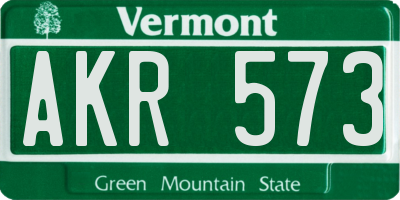 VT license plate AKR573