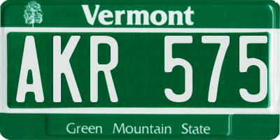 VT license plate AKR575