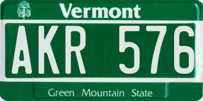 VT license plate AKR576