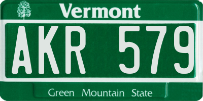 VT license plate AKR579