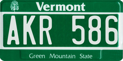 VT license plate AKR586