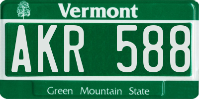 VT license plate AKR588