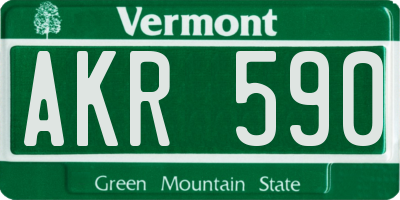 VT license plate AKR590