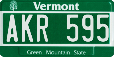 VT license plate AKR595