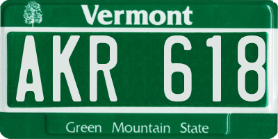 VT license plate AKR618