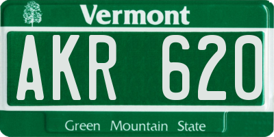 VT license plate AKR620