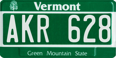 VT license plate AKR628