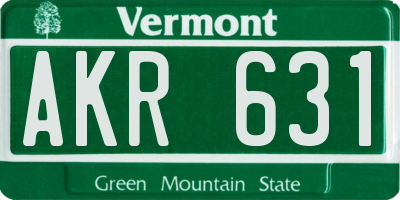 VT license plate AKR631