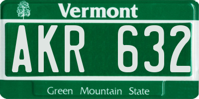 VT license plate AKR632