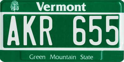 VT license plate AKR655