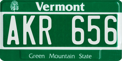 VT license plate AKR656