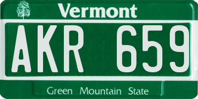 VT license plate AKR659