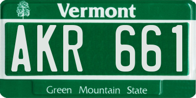 VT license plate AKR661