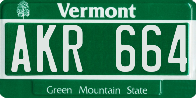 VT license plate AKR664