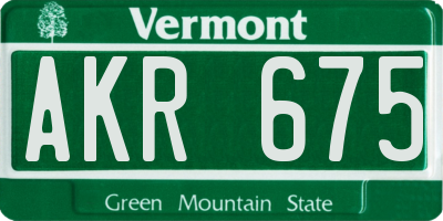 VT license plate AKR675