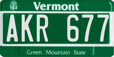 VT license plate AKR677