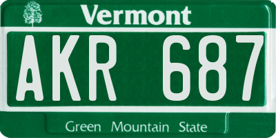 VT license plate AKR687