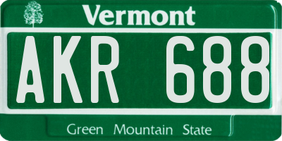 VT license plate AKR688