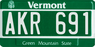 VT license plate AKR691