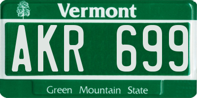 VT license plate AKR699