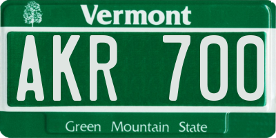 VT license plate AKR700
