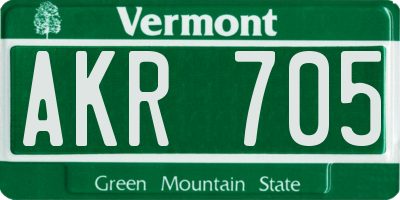 VT license plate AKR705