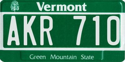 VT license plate AKR710